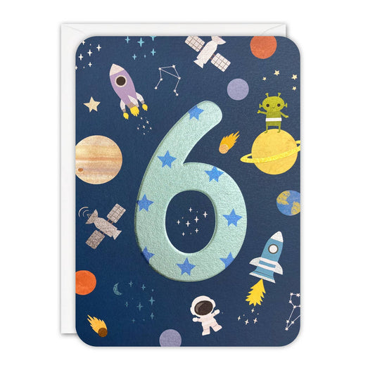 Age 6 Outer Space Sprouts Card