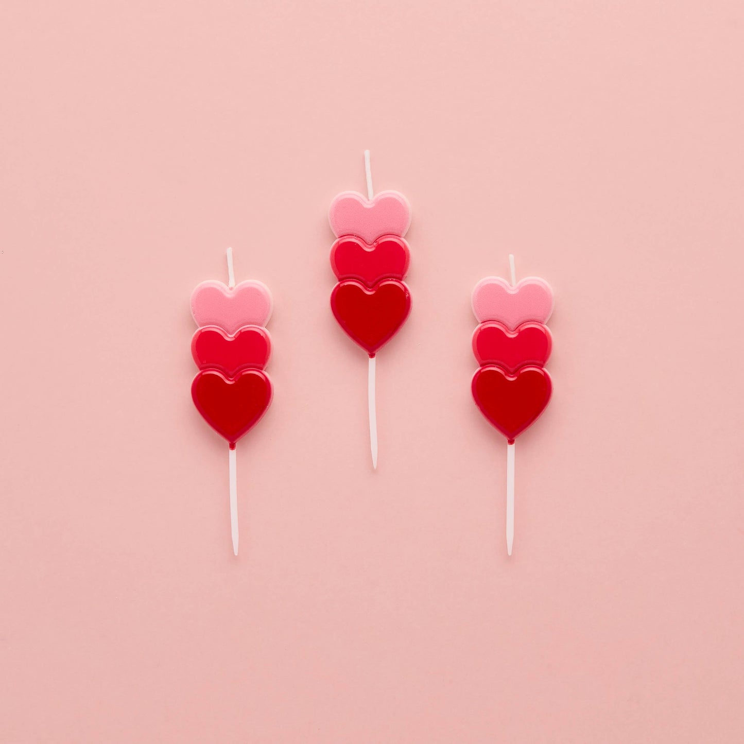 Stacked Heart Candles - Pack of 3