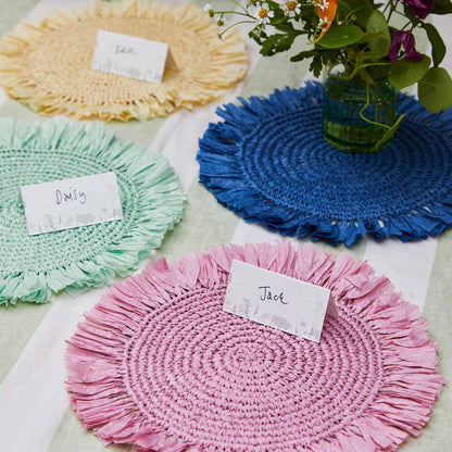 Pink Raffia Placemats for Table