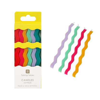 Colourful Wavy Tall Birthday Candle