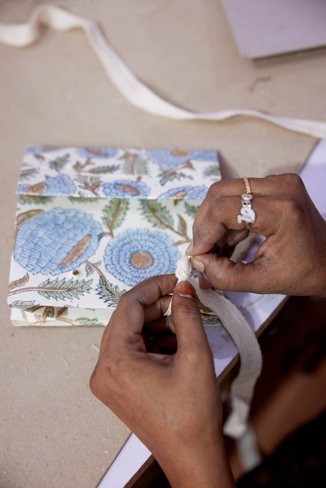 Hand Block Printed Gift Bags (Medium) - Blue Stone