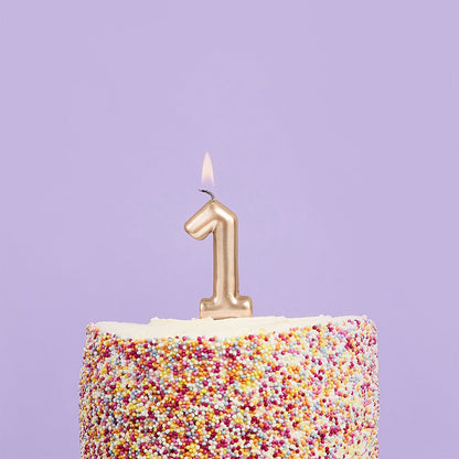 Small Gold Number Candles