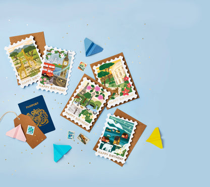 Paris Stamp Birthday Card