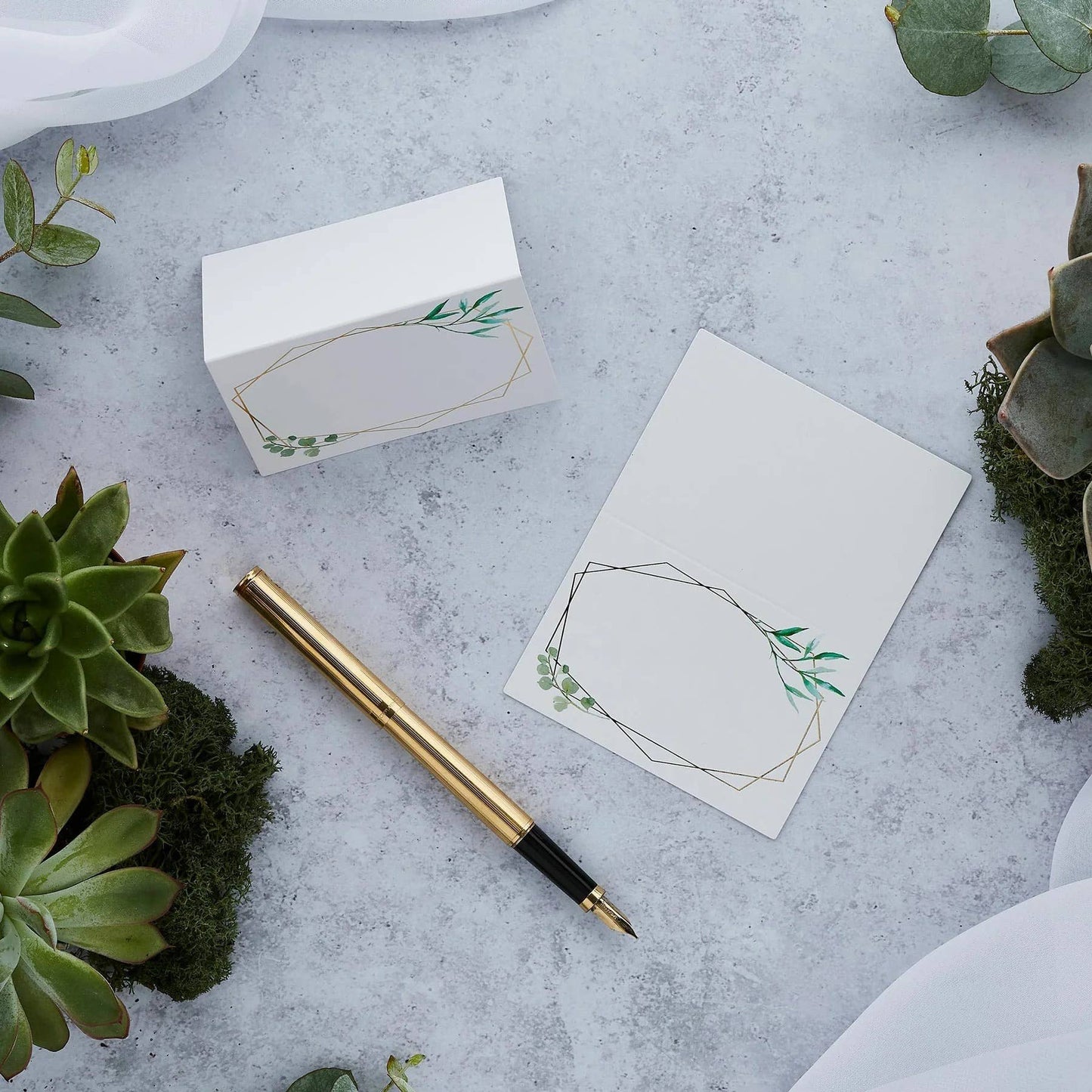 Gold Geometric Place Cards