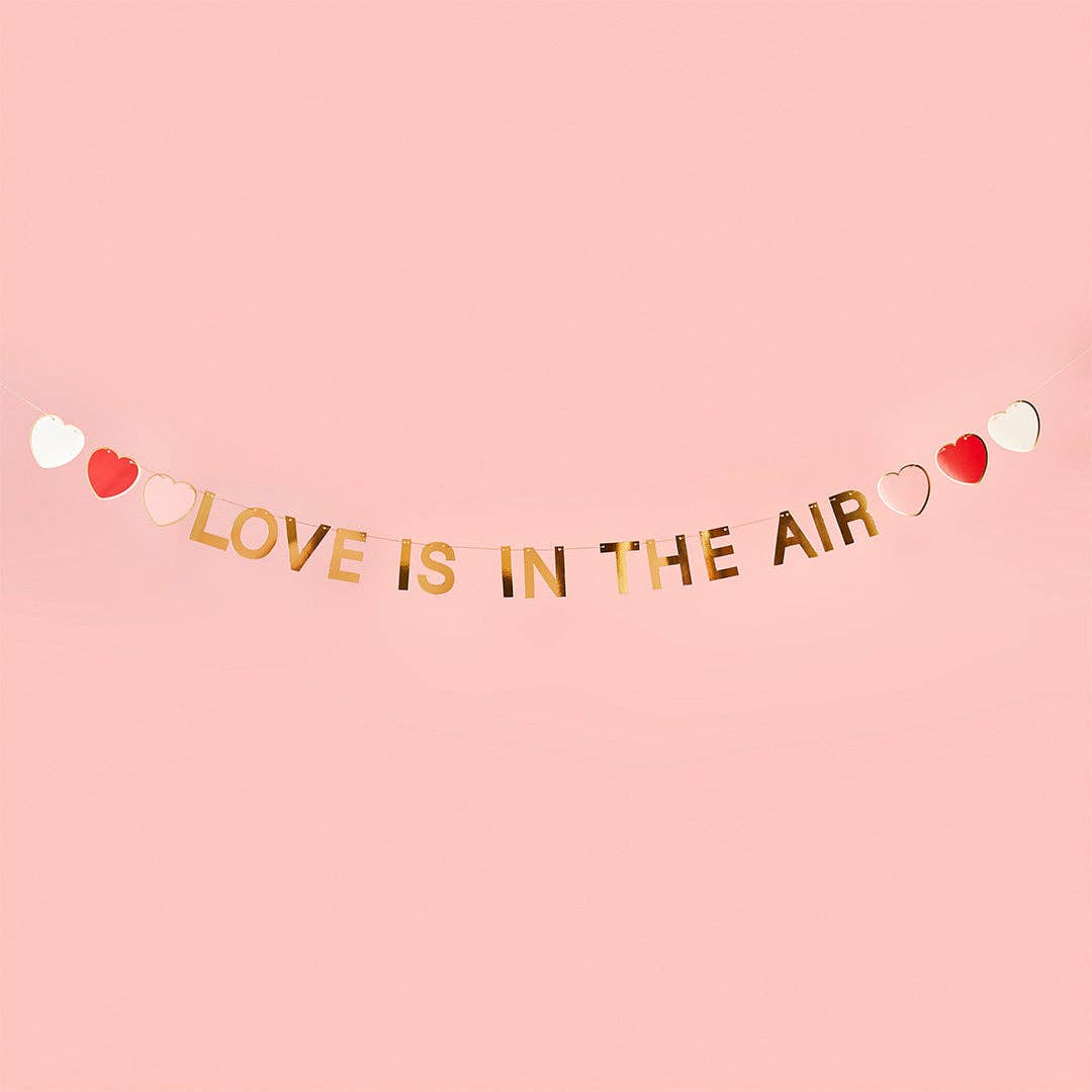 Gold 'Love is in the Air' Banner 2m