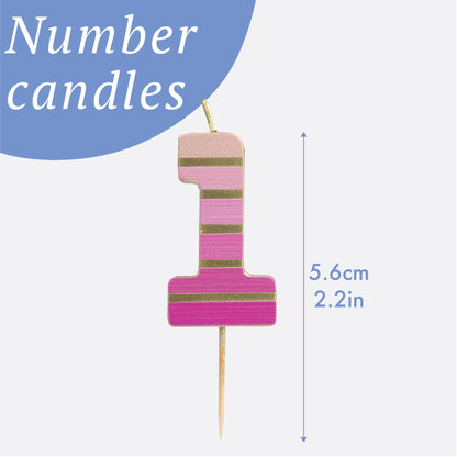Pink & Gold Number Candle - 1