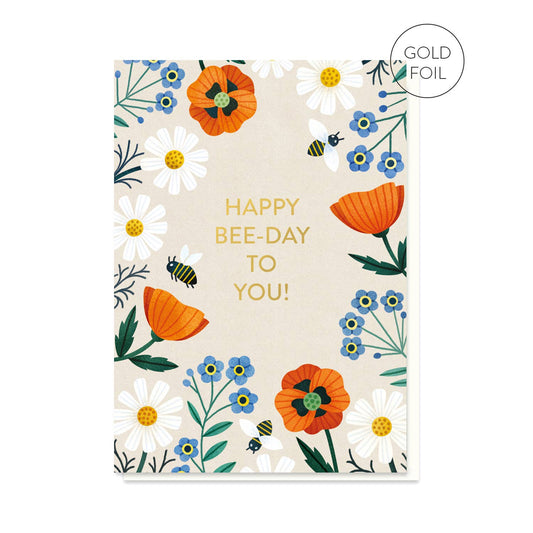 Happy Bee-day Birthday Card | Floral Greeting Card: Celo Bags
