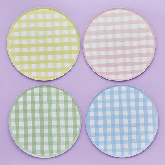 Gingham Paper Plates