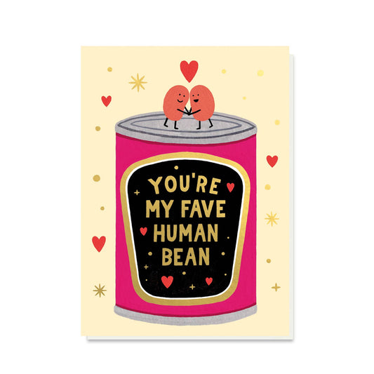 Love Beans Anniversary Card | Luxury Gold Foil Card: Naked (plastic-free!)
