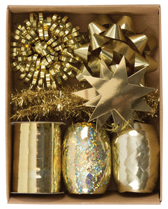 Gold Christmas Bow and Ribbons Accessory Box