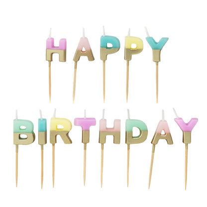 Pastel Happy Birthday Candles