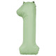 Pastel Green Inflated Foil Number Balloons
