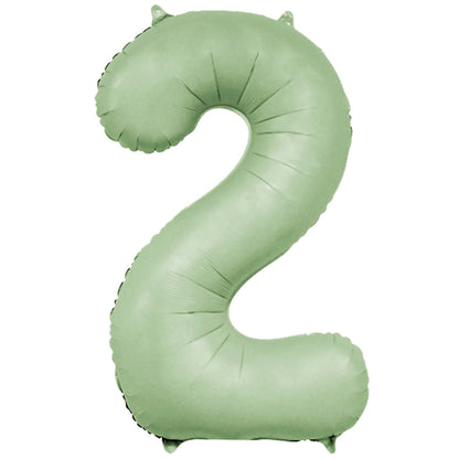 Pastel Green Inflated Foil Number Balloons