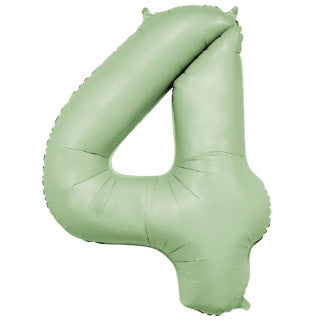 Pastel Green Inflated Foil Number Balloons