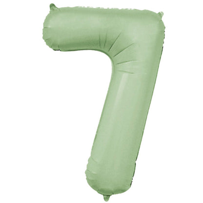 Pastel Green Inflated Foil Number Balloons