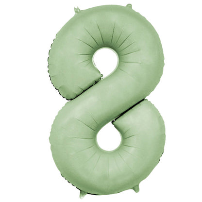 Pastel Green Inflated Foil Number Balloons