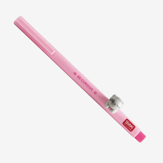 Legami Gel Pen with "Be Curious" Kitty Animal Decoration - Lovely Friends