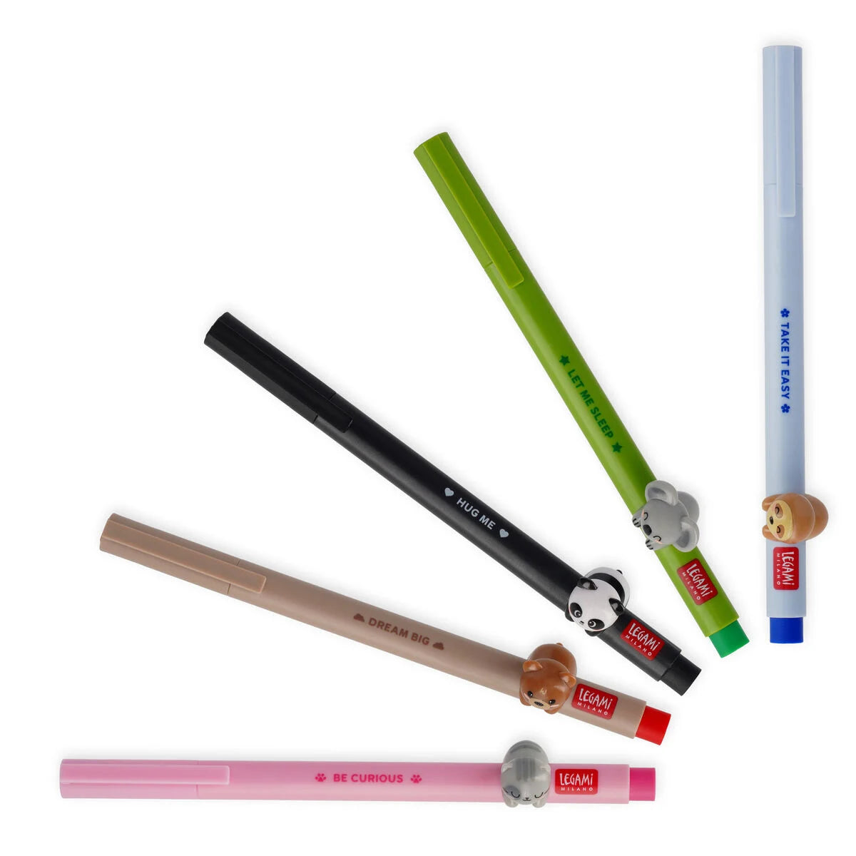 Legami Gel Pen with "Be Curious" Kitty Animal Decoration - Lovely Friends