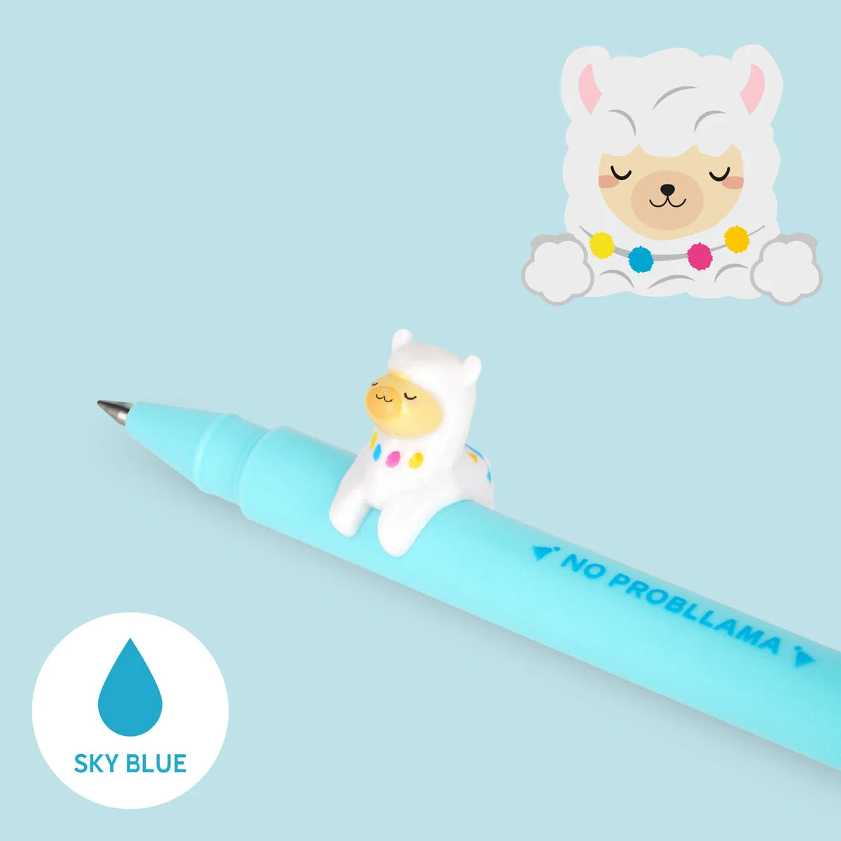 Legami Gel Pen with "No Probllama" Llama Animal Decoration - Lovely Friends