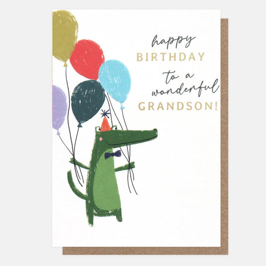 Crocodile Happy Birthday Grandson Card