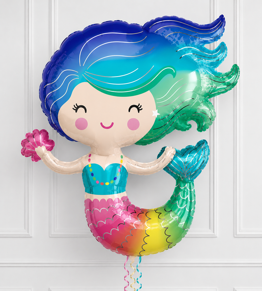 Colourful Mermaid Inflated Foil Balloon