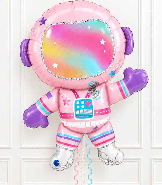 Lady Pink Astronaut Shaped Inflated Balloon