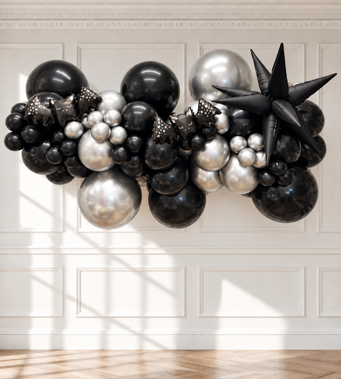 Black & Silver Halloween Inflated Garland