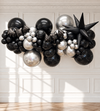 Black & Silver Halloween Inflated Garland