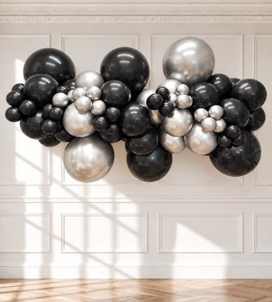 Black & Silver Halloween Inflated Garland