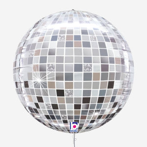 Silver Disco Ball Orbz Inflated Foil Balloon
