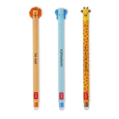 Set of 3 Wild Savannah Erasable Gel Pens Legami