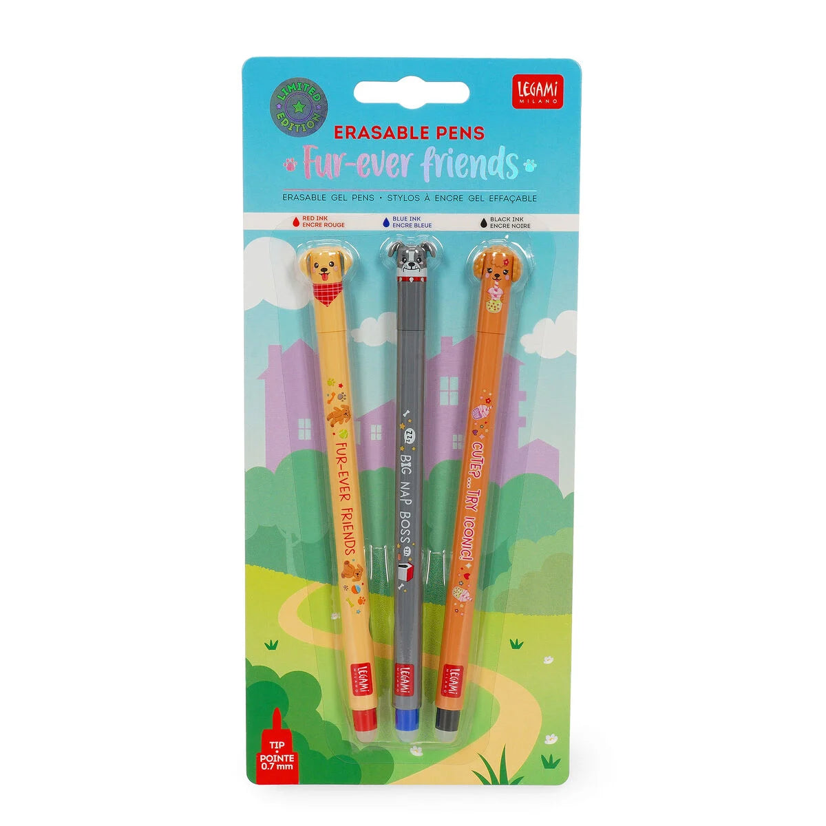 Legami Set of 3 Erasable Pens - Erasable Pen - Fur-ever Friends