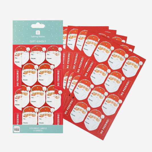 Santa Christmas Gift Labels – 70 Stickers