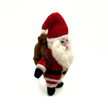 Handmade Father Christmas with Sack Hanging Decoration