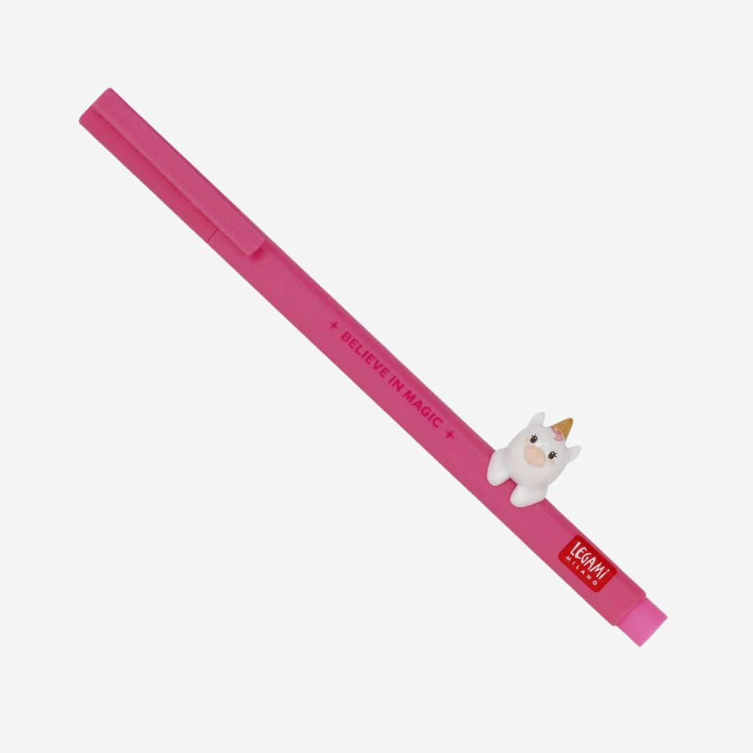 Gel Pen with "Believe in Magic" Unicorn Animal Decoration - Lovely Friends-  Legami Lovely Friends