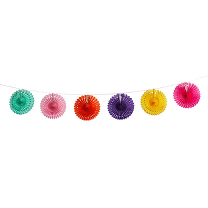 Bright Coloured Paper Fan Garland