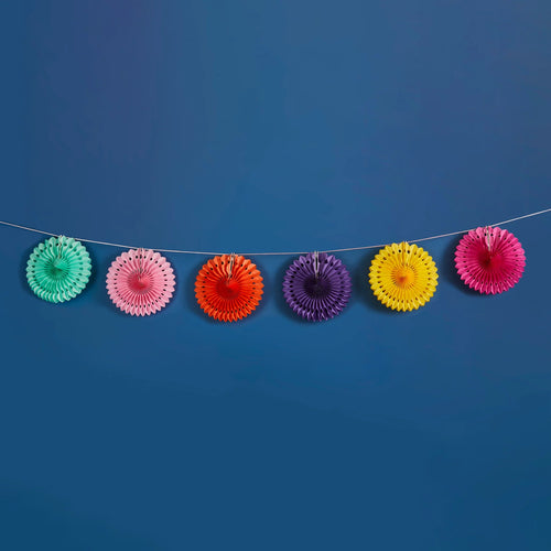 Bright Coloured Paper Fan Garland