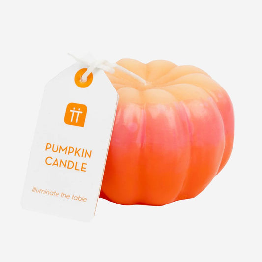 Halloween Pink Ombre Pumpkin Shaped Candle