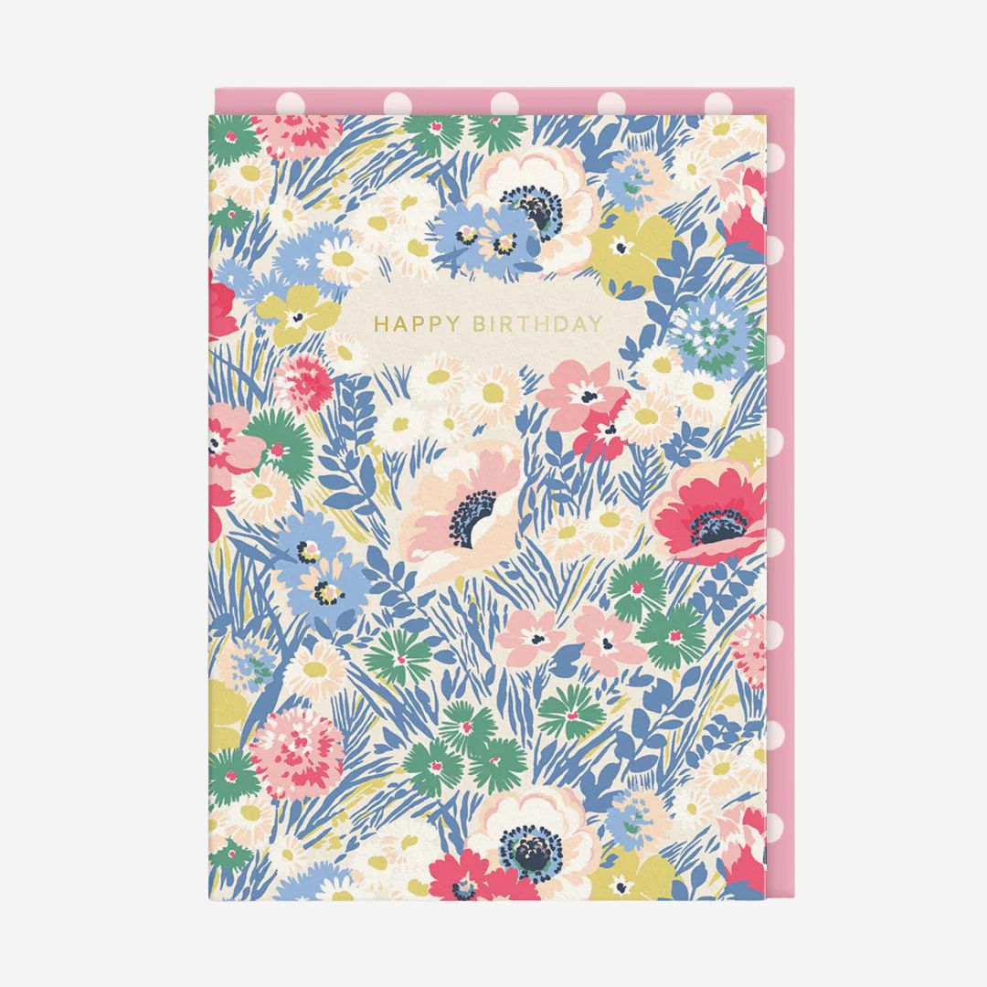 Happy Birthday Meadow Floral Greeting Card