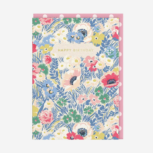 Happy Birthday Meadow Floral Greeting Card