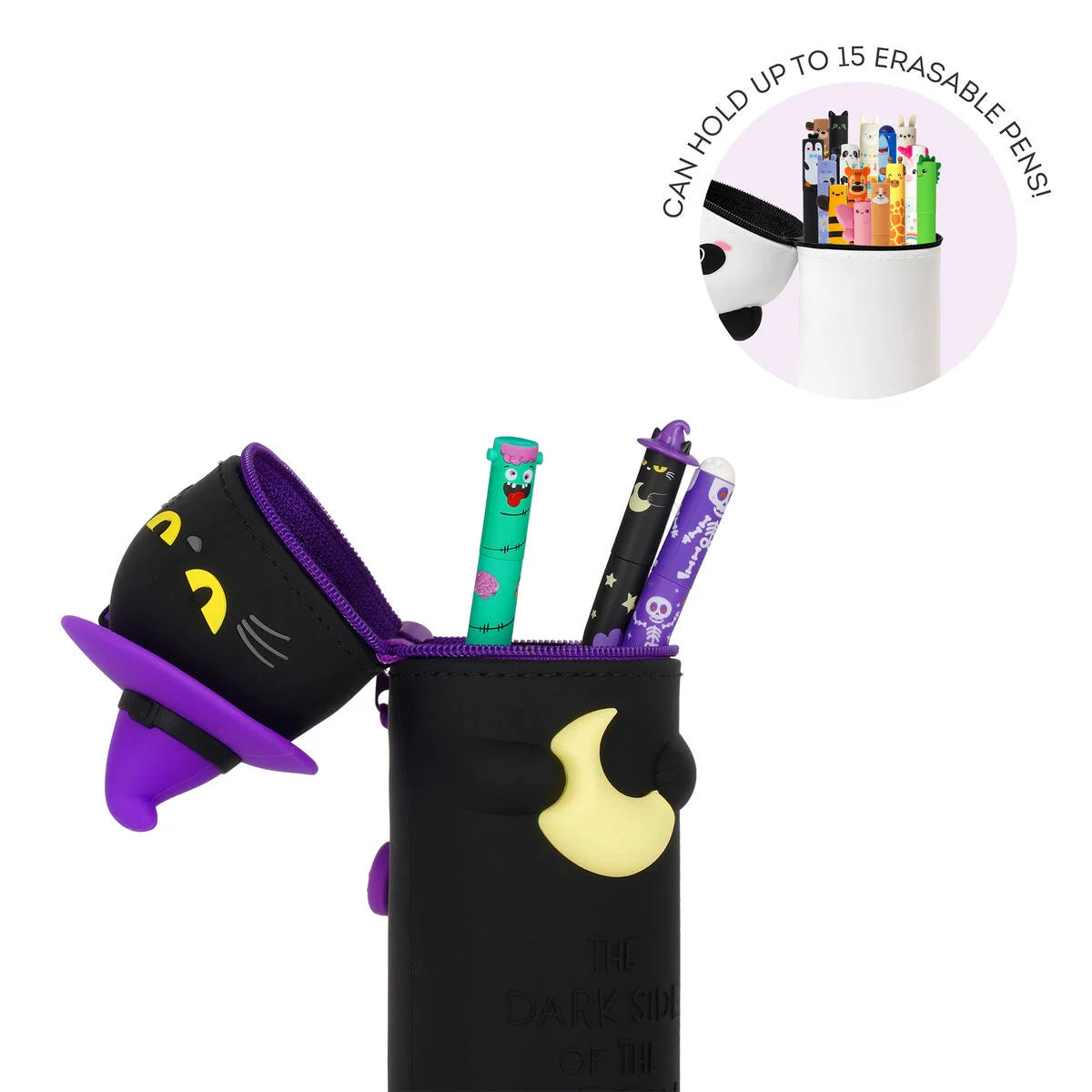 2-in-1 Soft Silicone Pencil Case - Kitty Witch - Kawaii