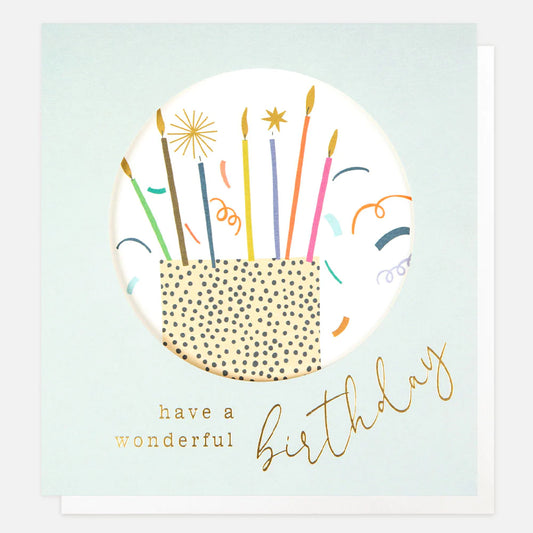 Have a Wonderful Birthday Cake with Candles Card