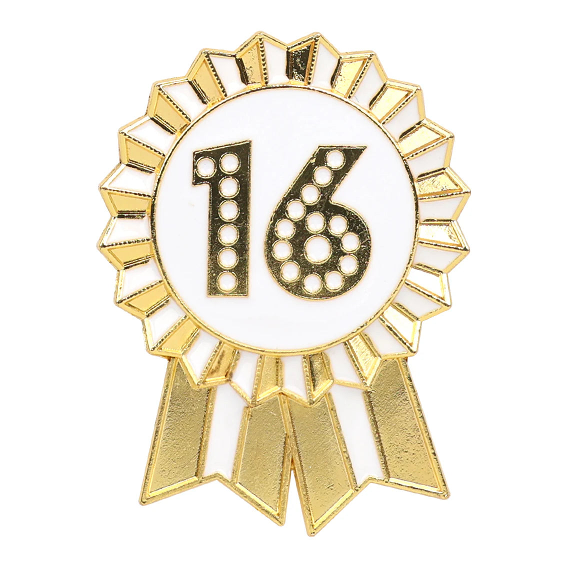Milestone Gold Enamel Birthday Pin Badge - Ages 16 to 50
