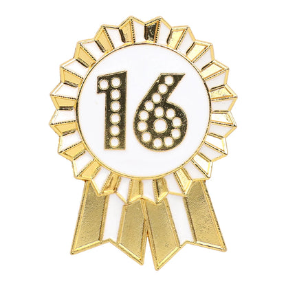 Milestone Gold Enamel Birthday Pin Badge - Ages 16 to 50