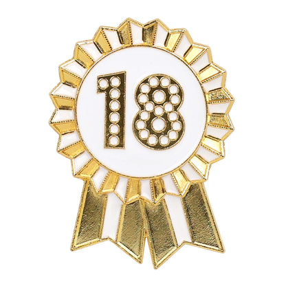 Milestone Gold Enamel Birthday Pin Badge - Ages 16 to 50