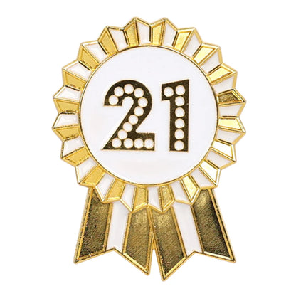 Milestone Gold Enamel Birthday Pin Badge - Ages 16 to 50