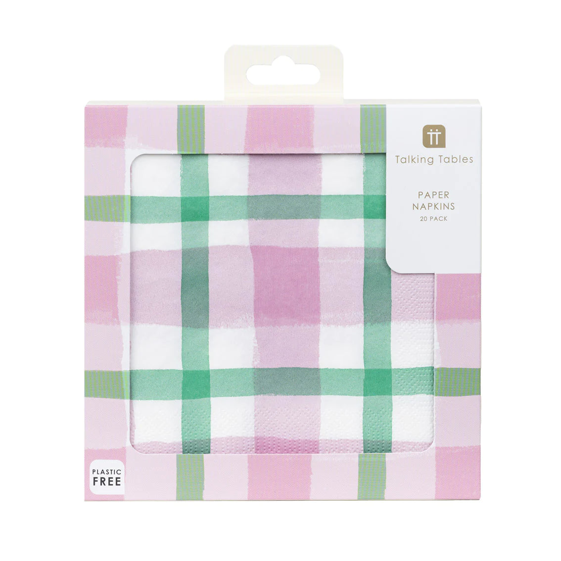 Mellow Lilac & Green Gingham Paper Napkins