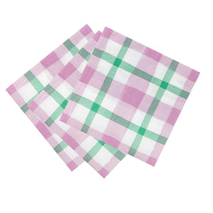 Mellow Lilac & Green Gingham Paper Napkins