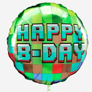 Pixel Party Happy Birthday Inflated Foil Balloon