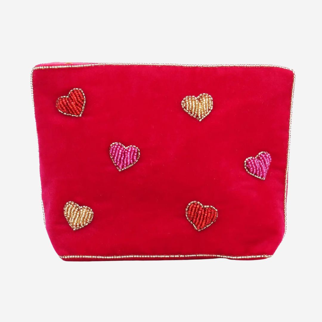 Multi Heart Beaded Large Pouch